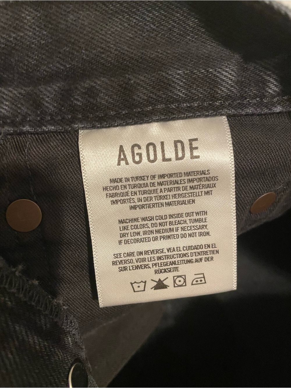 Agolde Black High-Rise Denim Cutoff Shorts - Picture 5 of 6